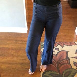 Linen wide leg pants